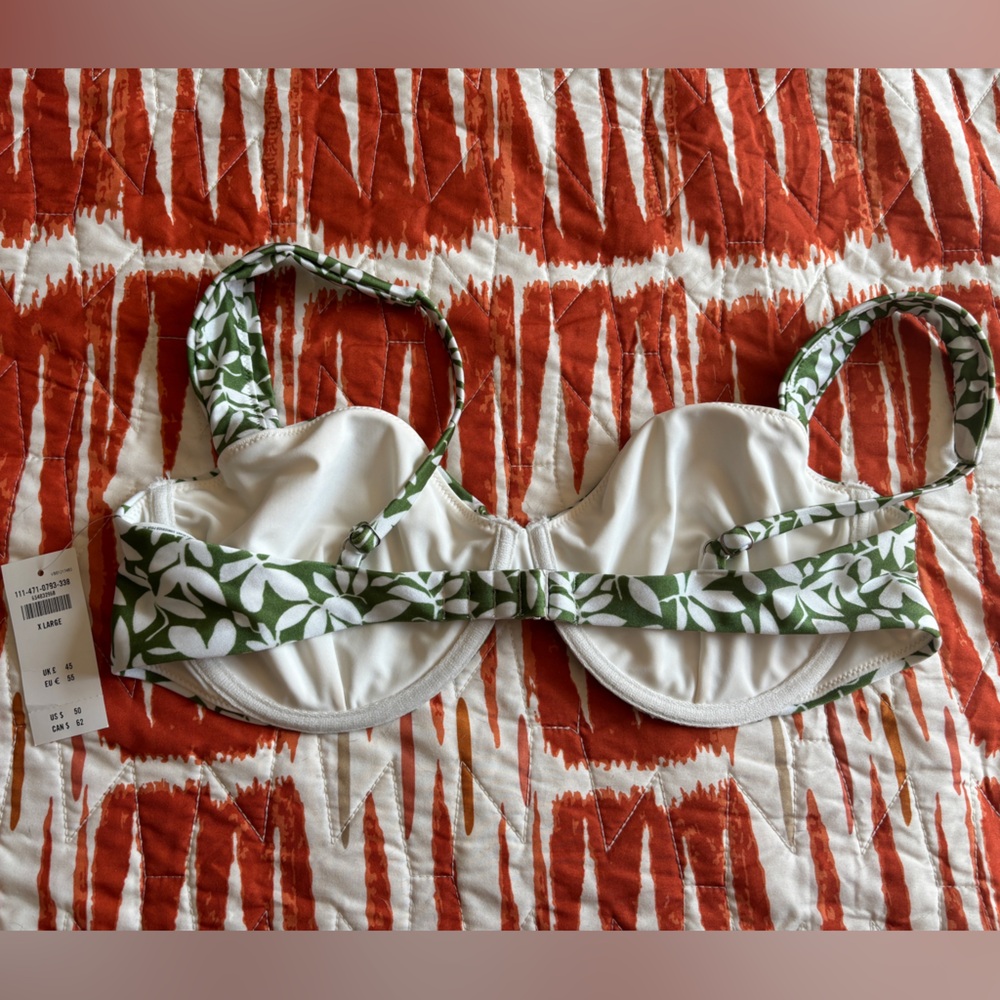 Abercrombie & Fitch XL Bikini Top Green Floral - Picture 3 of 4